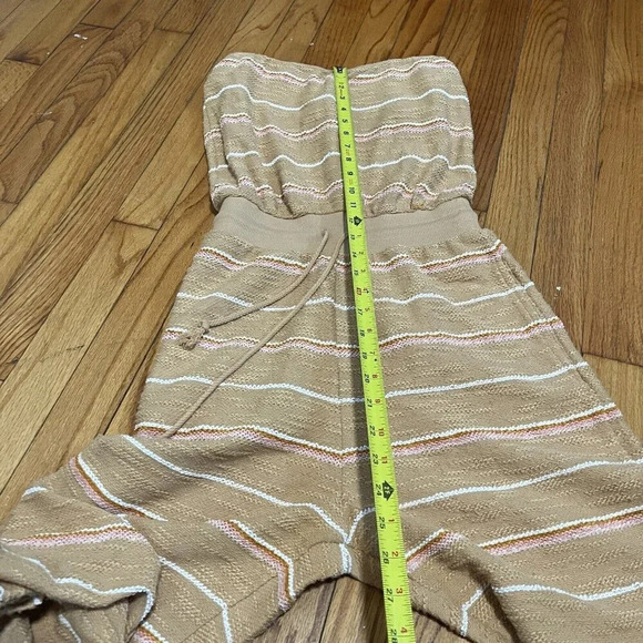 L Space Sunrise Striped North Shore Jumper Strapless Jumpsuit in Brown Size XS - Picture 8 of 9